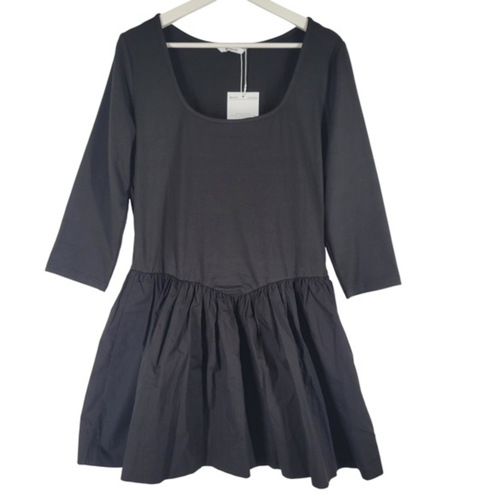 Wenrine Black Long Sleeve Drop‎ Waist Dress Women's Size XL Bubble Mini Dress